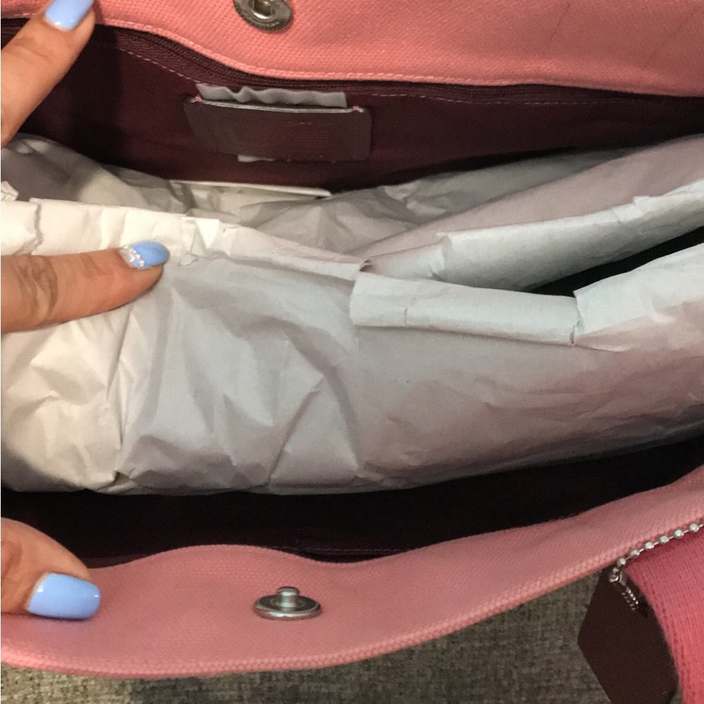Coach leather & canvas tote - Picture 3 of 8